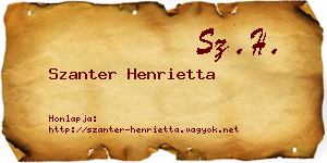 Szanter Henrietta névjegykártya