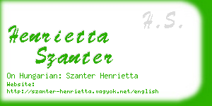 henrietta szanter business card